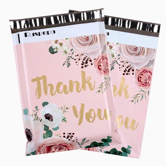 ❌SOLD OUT❌ 📦3/$20📦 10 PINK floral poly mailers 10x13” + Free stickers! - Picture 3 of 6